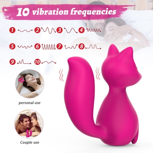 Міні-вібратор кліторальний у формі лисиці малиновий Every Night Toys Doris 10 режимів вібрації - 2