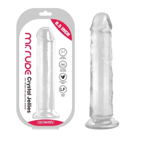 Фалоімітатор реаліст на присосці Crystal Jellies Realistic Dildo Clear Mr. Rude 8.5 прозорий - 1