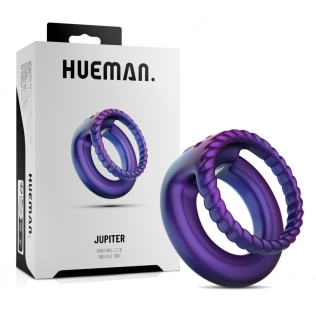 Эрекционное виброкольцо на член силикон фиолетового цвета Hueman Jupiter Vibrating Cock Ball Ring