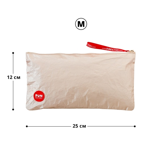 Сумка для секс іграшок на блискавці золота Fun Factory TOYBAG розмір M - 2