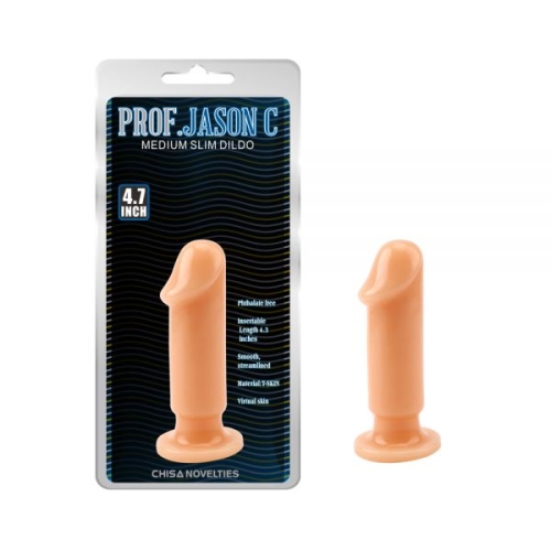 Анальная пробка с головкой на присоске бежевая Chisa Medium Slim Dildo - 1