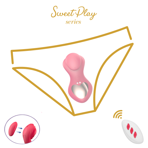 Вібротрусики для клітора з пультом керування червоного кольору Erospace Sweet Play Panty Vibrator With Remote Control - 5
