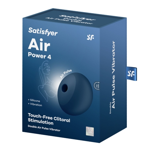 Вакуумний стимулятор для клітора синього кольору Satisfyer Air Power 4 - 6