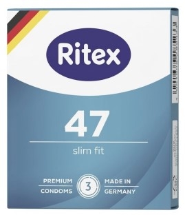 Презервативи ультратонкі із щільним приляганням Ritex 47 (Slim Fit) 3 штуки - 1