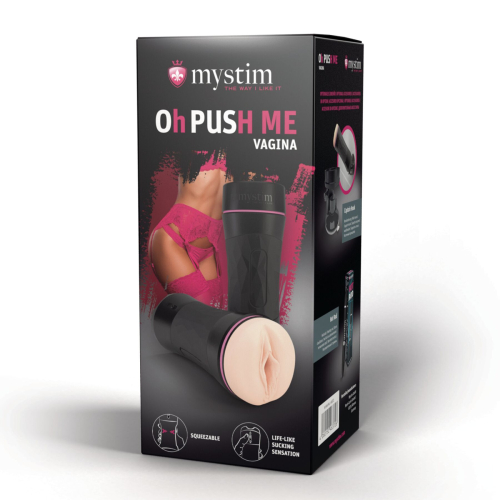 Мастурбатор в колбе Вагина телесного цвета Mystim Push me - 7