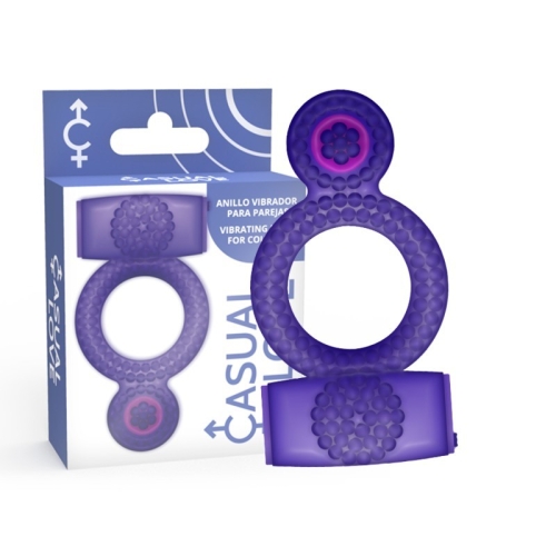 Эрекционное виброкольцо на член фиолетовое Casual Love Ring Vibrating Double Pleasure - 1