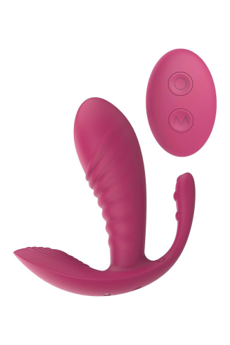 Вибратор рельефный с тройной стимуляцией и пультом управления красный Dream Toys Essentials - 1