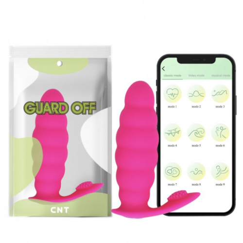 Массажер простаты рельефный с вибрацией Mini Beaded Anal Probe App Version розовый - 1