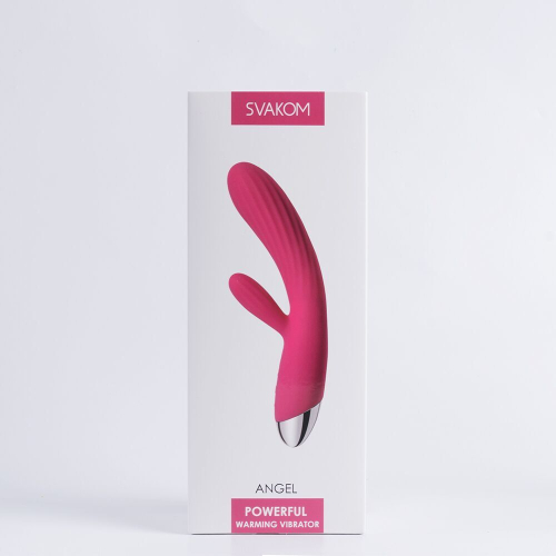 Вибратор кролик с подогревом силиконовый розовый Svakom Angel Plum - 7