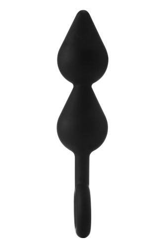 Анальная пробка с кольцом двойная черного цвета Dream Toys FANTASSTIC размер XL - 4