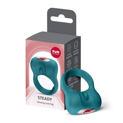 Эрекционное виброкольцо на член зеленое Fun Factory Steady - 4