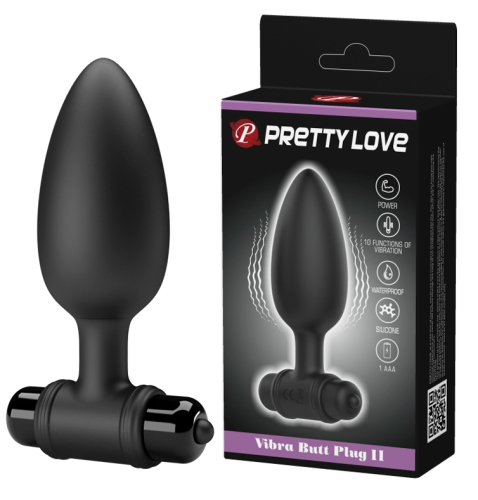 Силіконовий Анальний стимулятор з вібрацією чорний Pretty Love Vibra Butt Plug - 1
