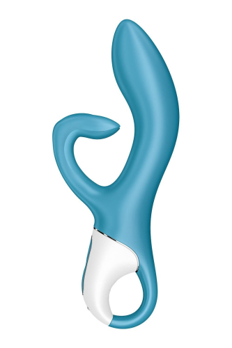 Вибратор с отростком для клитора синего цвета Satisfyer Embrace me Turquoise - 2