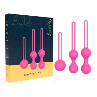 Набор вагинальных шариков розового цвета Erospace Sweet Play Kegel Balls Set модель A12 3 штуки
