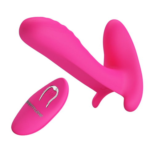 Вібратор вагінальний з стимулятором клітора на пульті ДУ рожевий Pretty Love Remote Control Massager - 2