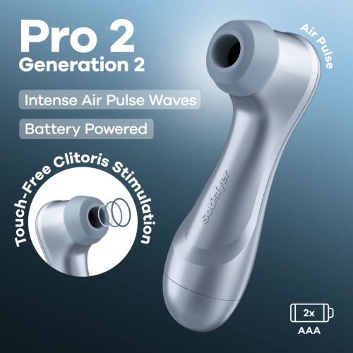 Вакуумный клиторальный стимулятор синий Satisfyer Pro 2 Generation 2 Battery Series - 7
