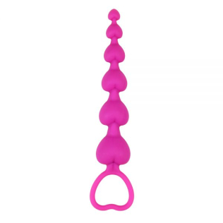 Анальний ланцюжок рожевий Heart Booty Beads