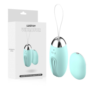 Вибропуля для клитора с пультом управления голубого цвета Lustoy Remote Vibrator Bullet 