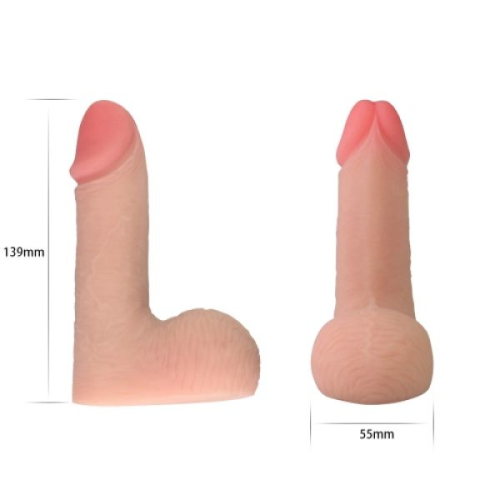 Фаллоимитатор 13,9/3 см гибкий реалистичный из киберкожи Lovetoy телесный - 3
