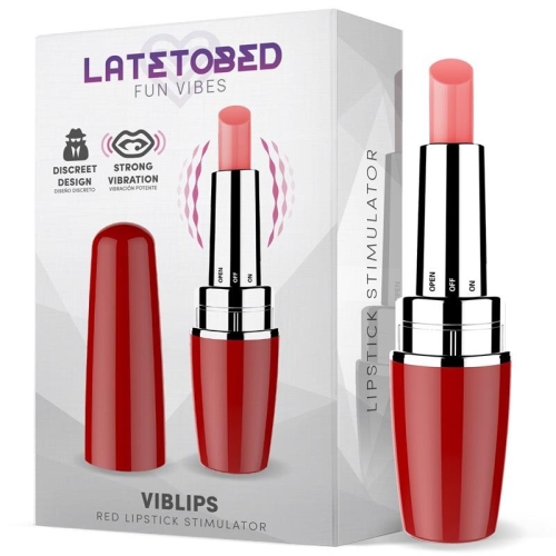 Міні вібратор для клітора у формі помади червоний Latetobed ​​Viblips Lipstick Stimulator Red - 1
