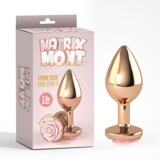 Анальна пробка золота із рожевим каменем у вигляді троянди Spark Rose Anal Plug Small