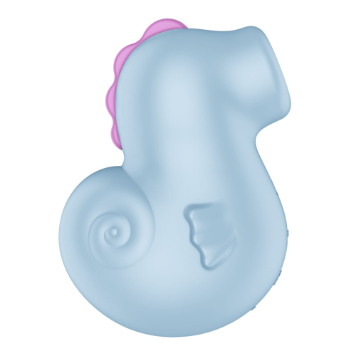 Вакуумный клиторальный стимулятор голубого цвета Satisfyer Sea Pony - 2