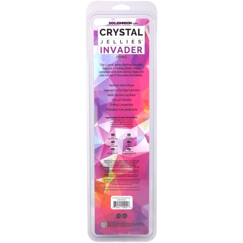 Фентезійний фалоімітатор на прозорий Doc Johnson Crystal Jellies - Invader Dong 8.5 - 6