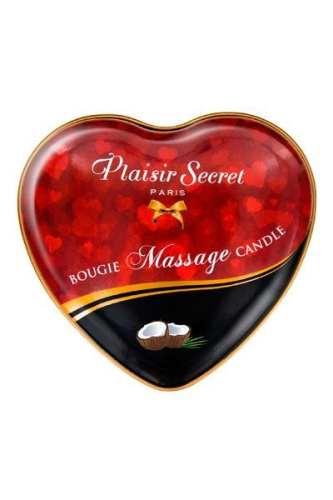 Массажная свеча-сердечко расслабляющая с запахом кокоса Plaisirs Secrets 35 мл - 2