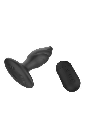 Анальна хвиляста вібропробка чорного кольору з пультом ДК Dream Toys DARK DESIRES ANGELINA - 4