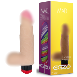 Вибратор реалистичный бежевый киберкожа EGZO V005 17,5 см х 4 см