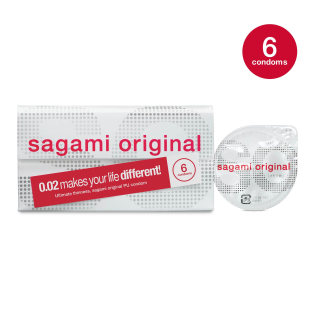 Полиуретановый презерватив Sagami Оriginal тонкие 0,02 (Сагами Оригинал) 6 шт