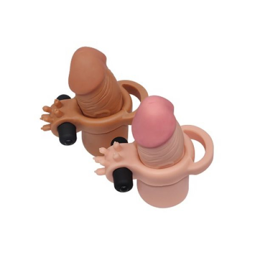 Насадка для подовження пеніса реалістична з вібропулею закрита lovetoy коричнева - 3