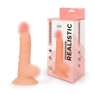 Фалоімітатор-реалістик 13,5 см/3,7 см на присоску Erowoman тілесний TPE