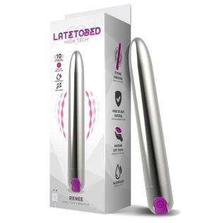 Гладкий вибратор вагинальный из пластика серебристый Latetobed Renee Vibe 10 Vibrating Functions Silver