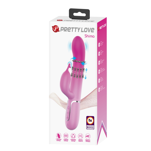 Вібратор-кролик з кульками в рожевий корпус LYBAILE PRETTY LOVE Shima - 8