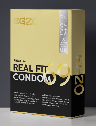 Плотнооблегающие презервативы EGZO Real fit №3 - 1