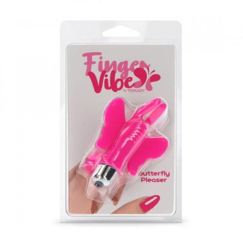 Вібратор метелик на палець для стимуляції клітора рожевий Toy Joy Tickle Pleaser - 4