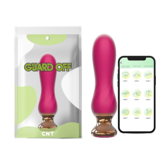 Анальная вибропробка изогнутой формы из силикона Sweet Bomb Waving Plug App Version розового цвета
