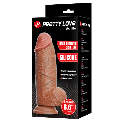 Реалістичний фалоімітатор великий на присосці коричневий силікон LYBAILE PRETTY LOVE - 6