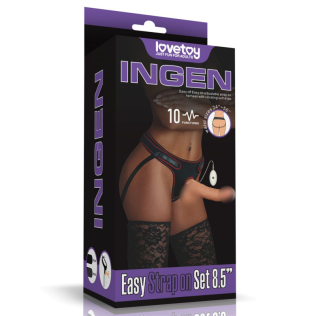 Вибро страпон на трусиках Lovetoy Easy Strapon 22см