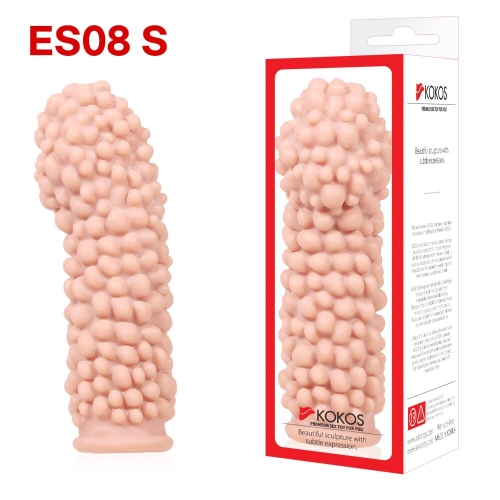 Насадка на член утолщающая стимулирующий рельеф Kokos Extreme Sleeve ES.08 размер S - 3