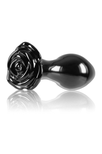 Анальний скляний затор чорного кольору NS Novelties Crystal rose - 4
