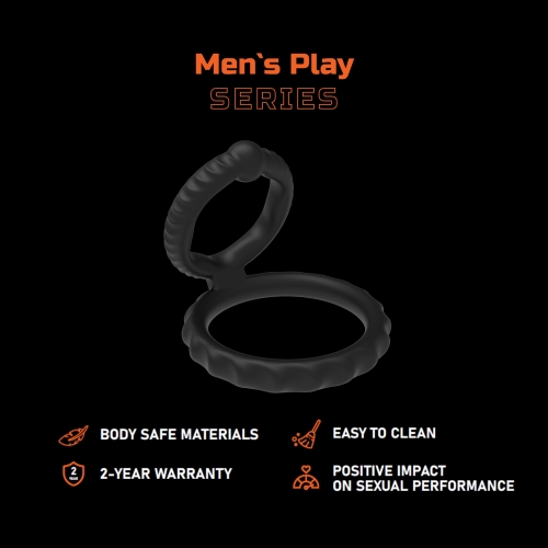 Эрекционное кольцо на член черного цвета Erospace Men’s Play Silicone Cock Ring модель B8 - 2