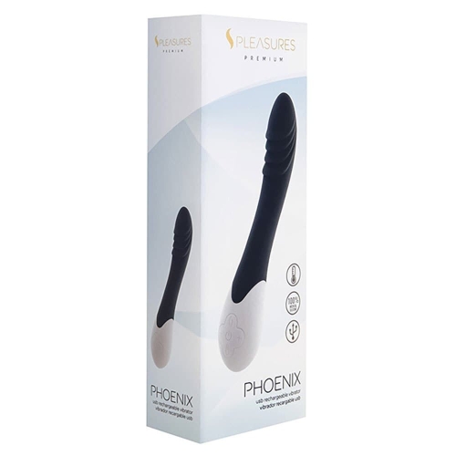 Вібратор для точки G водостійкий із функцією нагрівання чорний S Pleasures Premium Phoenix - 3