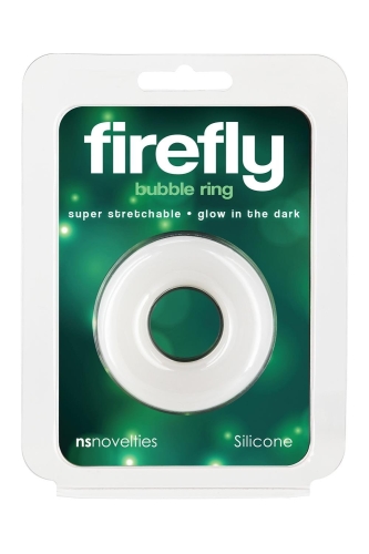 Эрекционное кольцо на член светящееся в темноте белого цвета NS Novelties Firefly размер M - 4