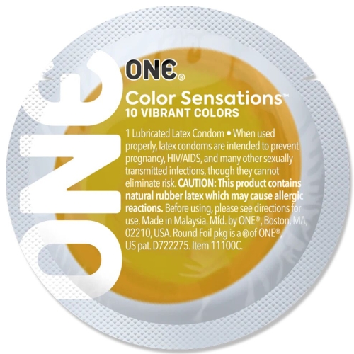 Презерватив из натурального латекса желтого цвета ONE Color Sensations will get you there 1 штука - 2