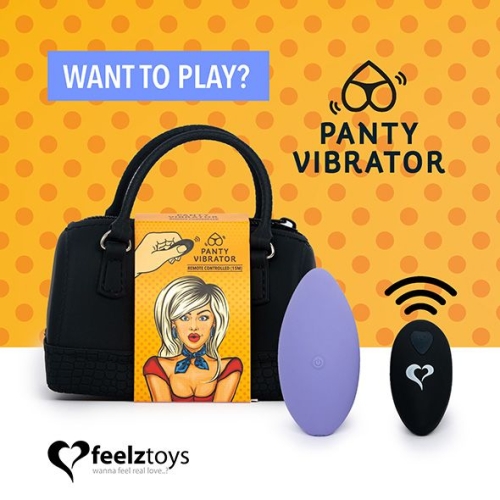 Вібратор в трусики з пультом ДУ фіолетовий з сумочкою чохлом FeelzToys Panty Vibrator - 1