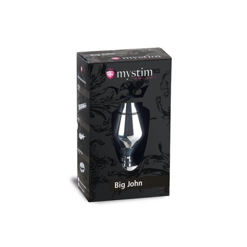 Металева срібляста анальна пробка для електростимулятора Mystim Big John - 6