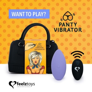 Вибратор в трусики с пультом ДУ фиолетовый с сумочкой чехлом FeelzToys Panty Vibrator
