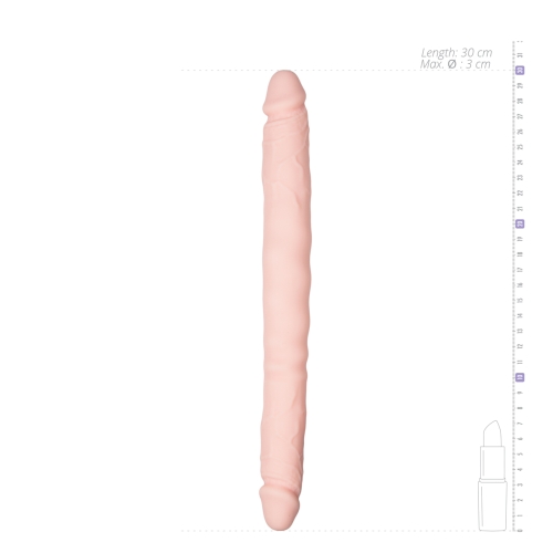 Двухсторонний фаллоимитатор реалистичный бежевого цвета EasyToys - 3